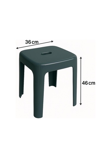 Saban Tabure Sağlam Plastik Kırılmaya Dayanıklı Bahçe, Balkon ,banyo Gri