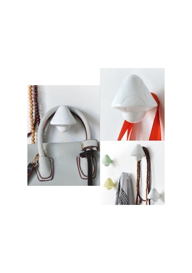 Suntek Vidalı Duvar Kancası Mantar Tasarımlı Kapı Askısı Duvar Asma Kancası L Beyaz 5 KG Çok Renkli