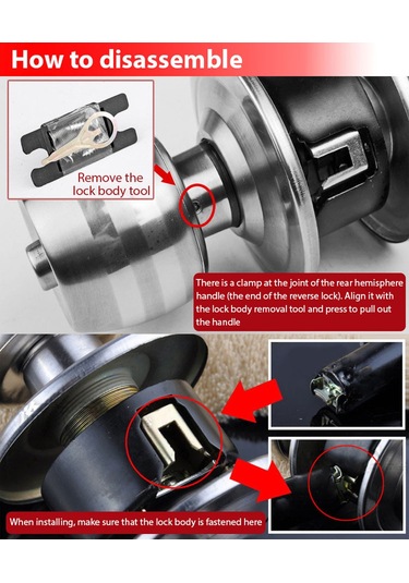 Yaozixa Stainless Steel Odalar Kilidi, Bakır Kilitleme Çekirdeği, 30-45mm Uygun, Dayanıklı, Kol Seti, Kol Ayaklı Kilit, Kolay Kurulum, Anahtarlı