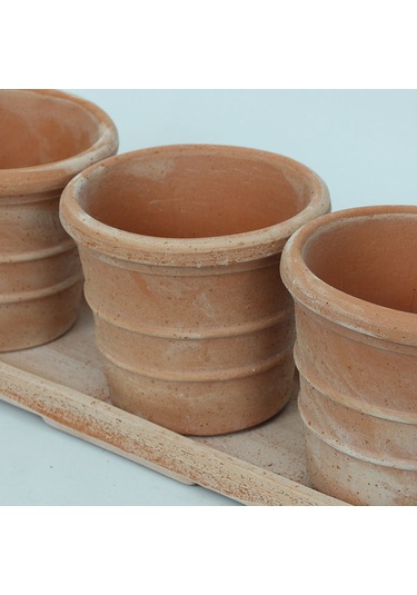 Mini Siena Toprak Saksı Seti Terracota