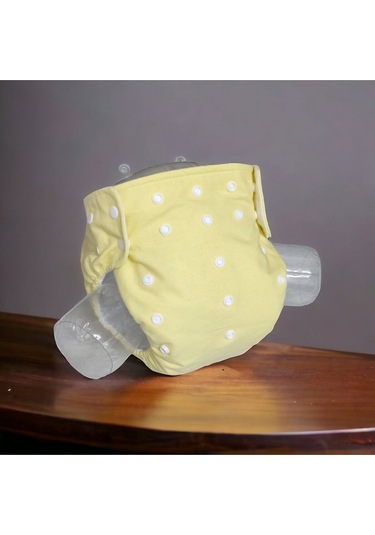 Baby Ybb Yıkanabilir Bebek Bezi Cepli Sarı Renk Çıt Çıtlı 8kg-18kg Standart