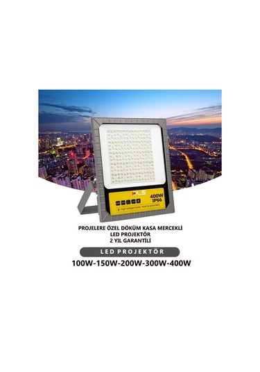 200W Led Projektör Park Bahçe Çevre Site Bina Tabela Dış Mekan Led Lamba