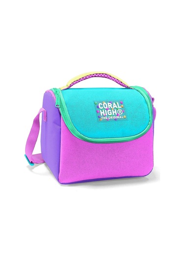 Coral High Kız Çocuk Termoslu Beslenme Çantası - Mor Yeşil Pembe Çok Renkli, Kız Çocuk Mor - Yeşil - Pembe