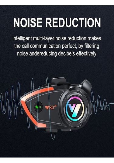 Y8002X Ip67 Su Geçirmez 2 Kişi 800 Metre Blueooth Interkom Motosiklet Kask Kulaklık