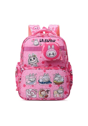 Büyük Kapasiteli Çocuk Çantası Labbu Sevimli İlköğretim Okulu Sırt Çantası Anaokulu Bubble Mat Çantası Gül Kırmızı
