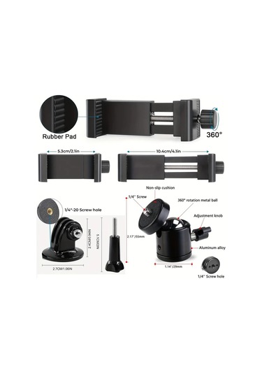 Xuweiwei Sporkamera Gimbal Manyetik Montaj Her Şey Dahil 360 Derece Dönebilen Telefon Tutucu Kamera Bağlantı Aksesuarı -