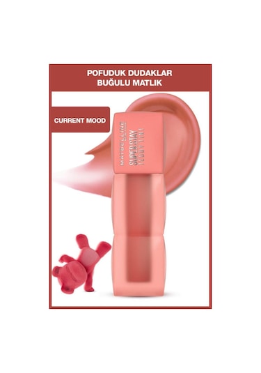 Maybelline Super Stay Teddy Tint Uzun Süre Kalıcı Likit Mat Tint 10 Current Mood 0