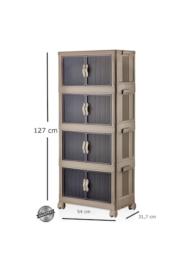 Çok Amaçlı Kapaklı Portatif İstiflenebilir Tekerlekli Organizer Dolap Kahverengi Kahverengi Çok Amaçlı Kapaklı Portatif İstiflenebilir Tekerlekli Organizer Dolap Kahverengi Kahverengi