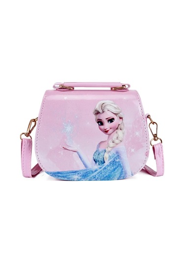 Sevimli Karikatür Anime Elsa Prenses Askılı Çanta Moda Kız Çanta Küçük Çanta Om Pink Pembe