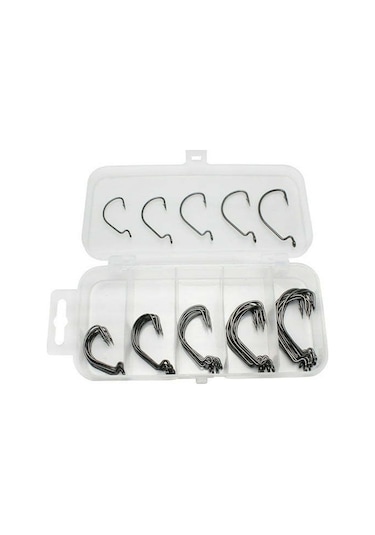 Kangvka 50 Adet Kriket İğne Seti - 2 , 1 , 1/0 , 2/0 , 3/0 Boyutları + Plastik Kutusu