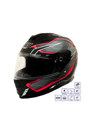 My Helmets Mks002-bgr Güneş Vizörlü Şeffaf Çene Açılır Motosiklet Kaskı