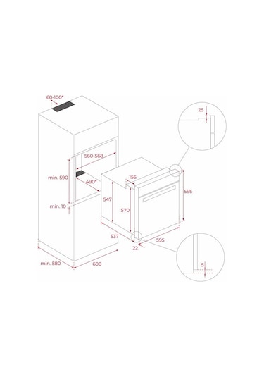 Teka Infinity G1 Edition HLB 85-G1 P BM - GBC 75-G1 GBC BM (E5) - DVI 88-G1 EOS BM Siyah Ankastre Set