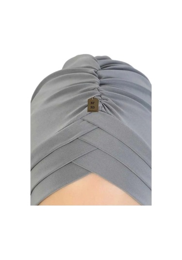 Üç Bantlı Hazır Tesettür Dış Bone Hijap Gri Rahat Şık Bone Çok Renkli