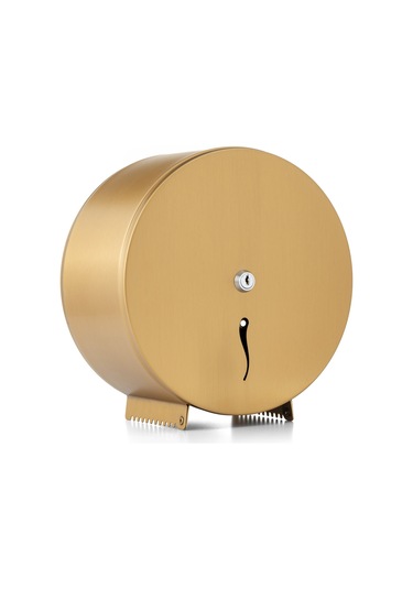 ARGESAN-Paslanmaz Çelik Jumbo Tuvalet Kağıtlığı MINI Q22 cm-ALTIN
