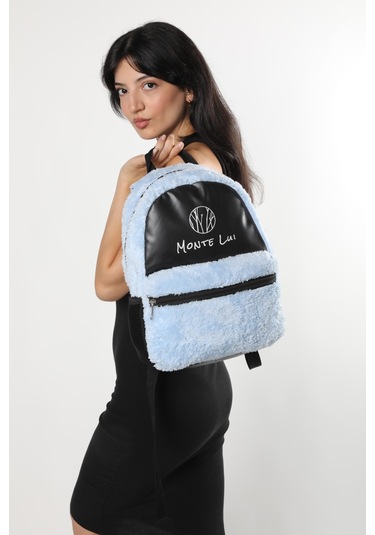 Monte Lui Mnt3637 Peluş Sırt Çantası Mavi Çok Renkli