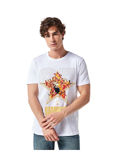 Gsstore Galatasaray Şampiyonluk Kolaj T-shirt E251353 Beyaz