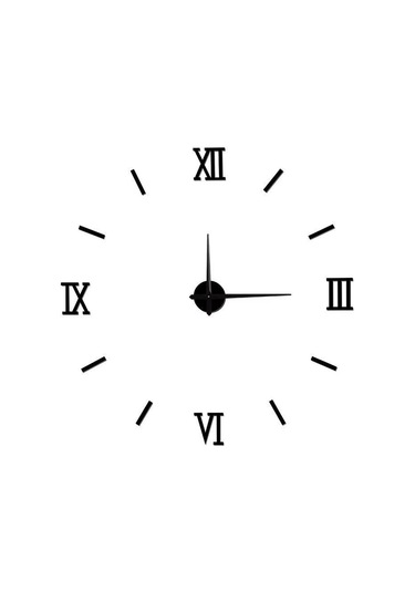 Teltree Küçük Siyah 40cm Akrilik Duvar Saati - Dıy Sessiz 3d Dekoratif - Delik Açmadan Takılabilir Salon Saati Çok Renki