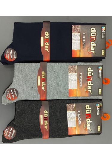 Dündar Plus 4124 Erkek Modal Likralı Dikişsiz Çorap 12 Adet Cok Renklı