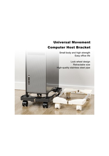 Maiyame Düzenleyebilir Bilgisayar Kasası Taşıyıcı - Hava Akışı Sağlayan, Kilitlebilir Tekerlekli, Yüksek Dayanıklı Abs+çelik Cpu Rafı Siyah