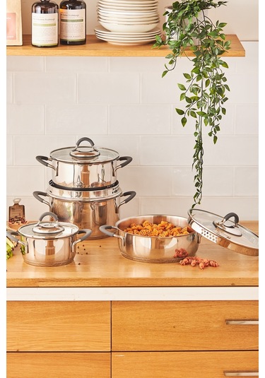 Emsan Unique 8 Parça Çelik Tencere Seti