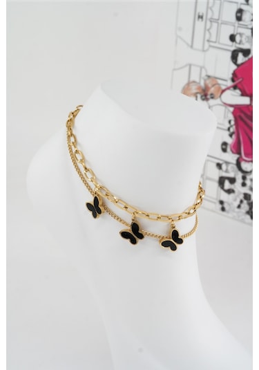 Kadın 316 L Kararmaz Anti Alerjenik Çelik Halhal Zy00019 - Altın