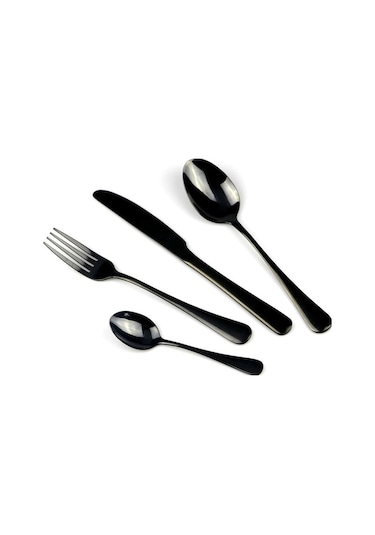 Agoodshop Altın Gümüş 4 Adet Yemek Takımı Seti Paslanmaz Çelik Renkli Gökkuşağı Çatal Bıçak Takımı Gümüş