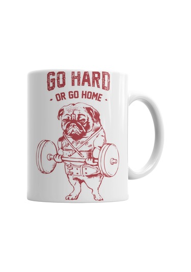 Pug Bodybuilder Sıkı Çalış Yada Git Pug Köpek Kupa Bardak Karışık