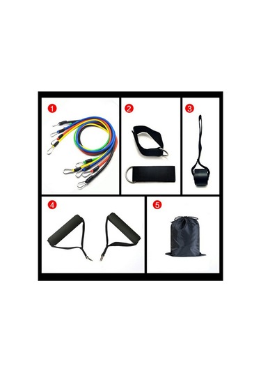 11 Adet / Takım Spor Direnç Bandı Tpr + Naylon Egzersiz Gerginlik Çektirme Egzersiz Elastik Halat