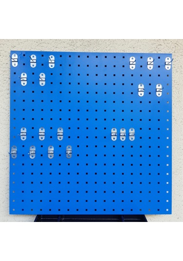 90x90 Cm Delikli Metal Takım Asma Panosu 20 Adet Kanca İle Birlikte 90