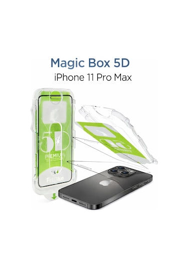 Apple iPhone Uyumlu  11 Pro 5d Şeffaf Ekran Koruyucu Cam Full Kaplama