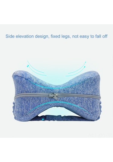 Yaleker Bellek Pamuklu Yan Yatma Bacak Yastığı - Diz Ve Bacak Desteği, Ağrıyı Azaltır, Mavi Diğer