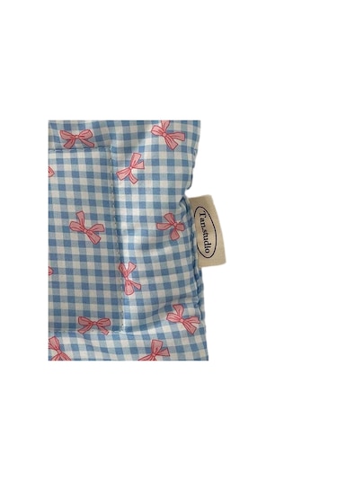 Homyl Kelebek Düğüm Baskılı Ekose İçecek Altlığı Cafe Mavi