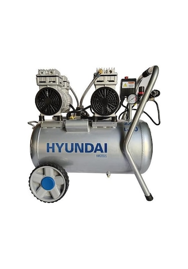 Hyundai HM2050S 50 LT Sessiz Yağsız Hava Kompresörü Gri