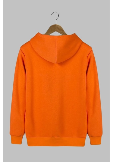 Be Happy Baskılı Kapüşönlü Sweatshirt Füme