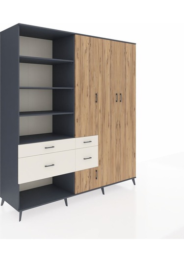 Kronos Dolap 14 Raflı 4 Çekmeceli 4 Kapaklı 220x59x243 Antrasit-çam/aytaşı Atlas Çam/aytası Kronos Dolap 14 Raflı 4 Çekmeceli 4 Kapaklı 220x59x243 Antrasit-çam/aytaşı Atlas Çam/aytası