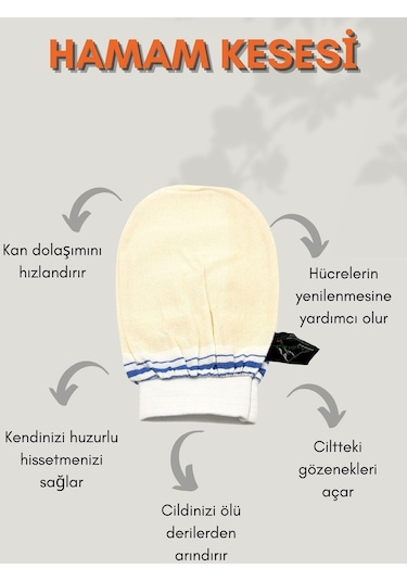 Lastikli Banyo Hamam Eldiven Kese 15x26 Cm 3 Adet