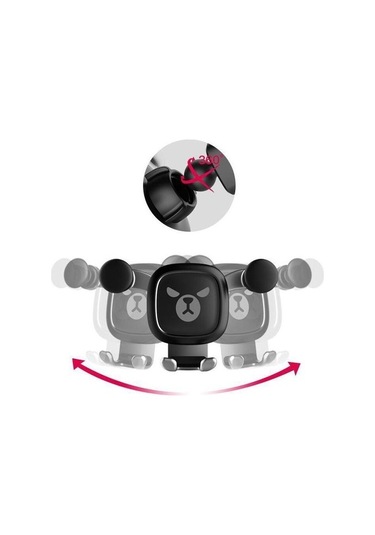 Wisdomselect Kızgın Ayı Desen Yerçekimi Karikatür Hava Firar Araç Montajlı Telefon Tutucu Siyah Yok Havalandırma Jaox61