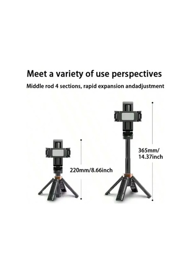 Kablosuz Uzaktan Selfie Çubuğu Uzatılabilir 360'lü 15,7 İnç El Tipi Selfie Black