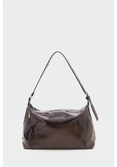 Gabrielle Salaş Omuz Çantası Kahve Kahverengi - Siyah - Bej