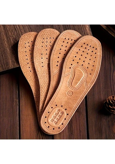 Fochsia 4 Parça 2 Çift Eu43 Doğal Deri Ayakkabı Astarı Ter Koku Önleyici Esnek Tabanlık