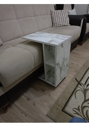 Tekerlekli  Yan Sehpa C Sehpa Koltuk Sehpası  Koltuk Yanı Sehpası Raflı