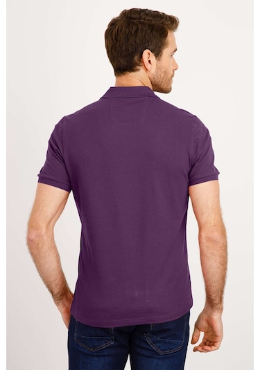 Igs Modernfit Dar Kalıp Erkek Polo Yaka Tişört Mor