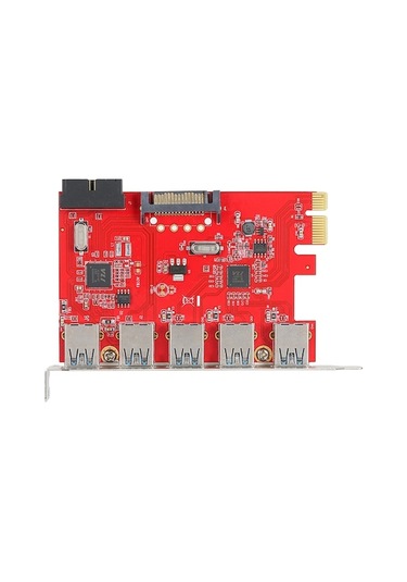 Pcı-express Usb3.0 Gen1 Genişletme Kartı - 5 Dış + 2 Dahili 19pın Port, 5gbps Hızlı Veri Transferi, Masaüstü Bilgisayarı İçin