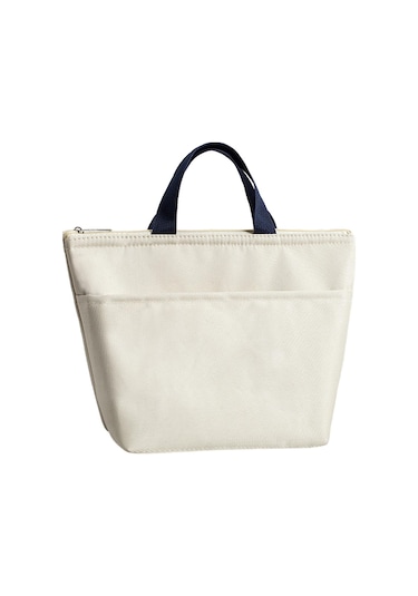 Suntek Oxford Kumaş Öğle Yemeği Çantası Büyük Beyaz Beyaz