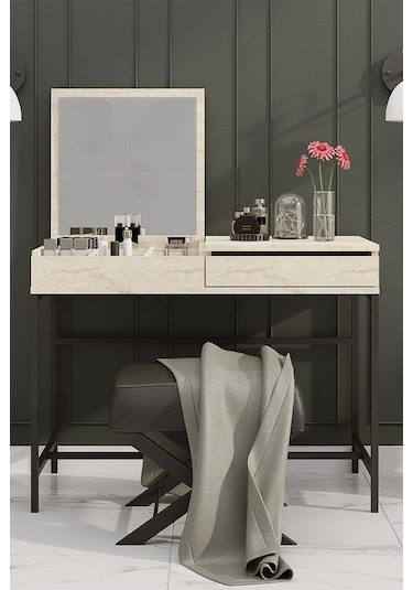 Decormet Linda Makyaj Masası Travertine Safir Meşe