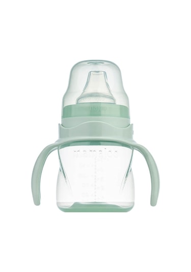 Mamajoo Kulplu Akıtmaz Eğitici Bardak Powder Green 160 ML & Anti-Kolik Yeşil