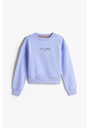 Kız Çocuk Regular Kalıp Nakış Logolu Sweatshirt - Lila Vintage Iris