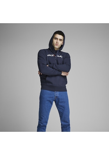 Jack Jones Sweat Hood Corp Old Logo 12137054-Nvy (385455098) Lacivert