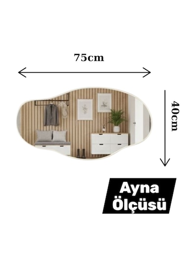 Robin Home Antre Hol Salon Aynalı Dresuar Kapaklı Metal Ayaklı No1 Beyaz Beyaz