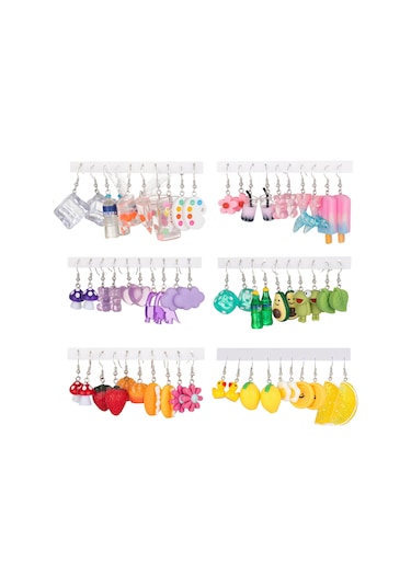 Kangvka Hayvan Ve Meyve Desenli 30 Çift Ohring Seti - Stili Ve Tarzını Yükseltmek İçin Eşsiz Kombinasyonlar Diğer